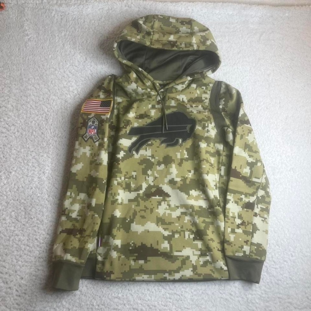 Salute to service women's camo buffalo bills Nike on field hoodie nkq7-10p5 M